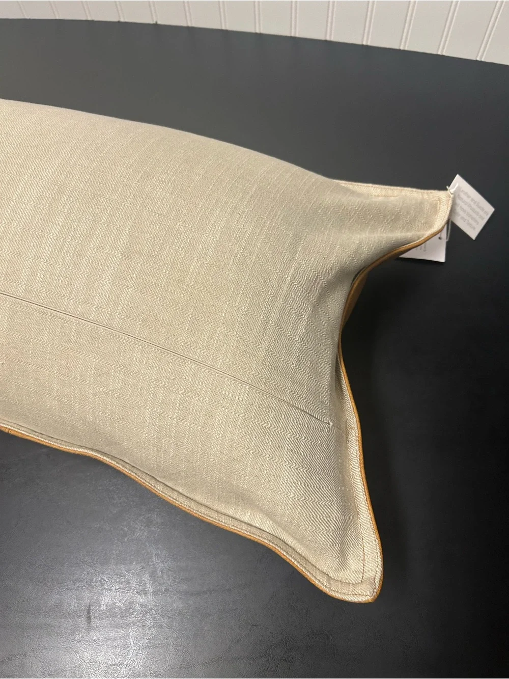 Villa Dumont chestnut leather lumbar pillow
